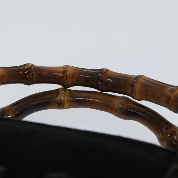 GUCCI Bamboo Hand Bag Suede 2way Black 000 122 0316 Auth 71504 - Picture 8 of 16